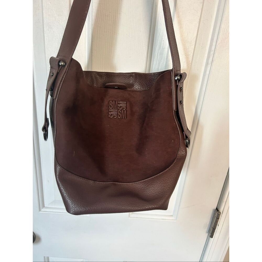 Steve Madden Coffee Brown Faux Leather BMonte Bucket Shoulder Bag boho